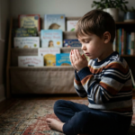 A child making dua in quiet reflection